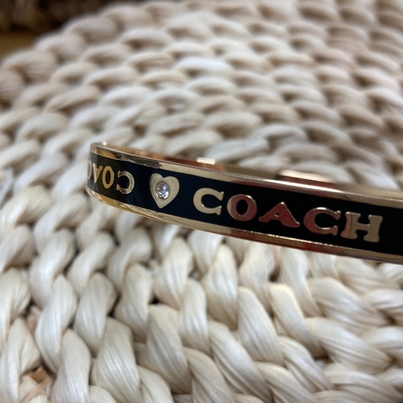 Coach Gold and Black Logo Hinged Bangle bracelet - Picture 5 of 5
